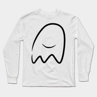 Minimal Ghost Design Long Sleeve T-Shirt